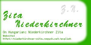 zita niederkirchner business card
